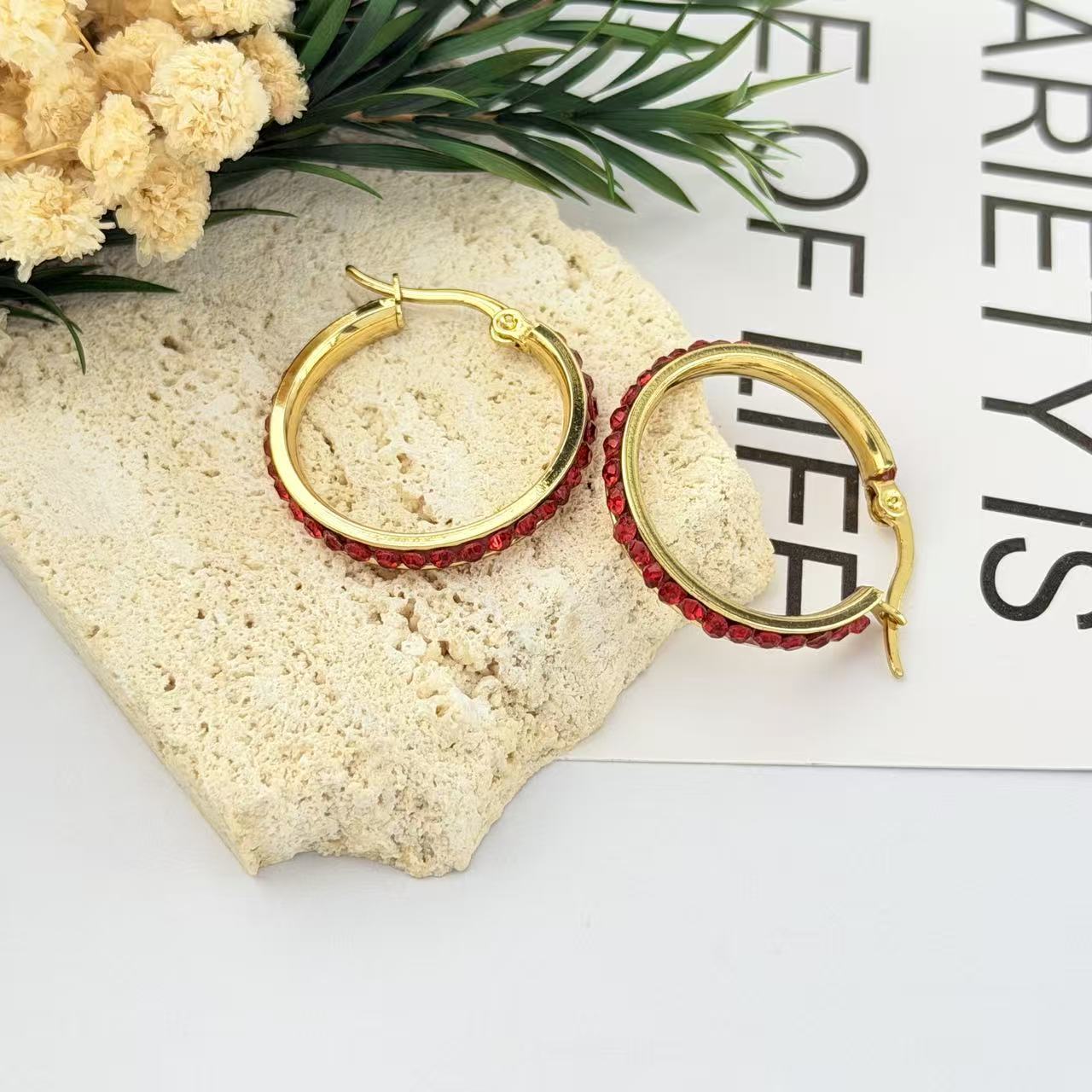 Women's Luxury Refined Rhinestone Full Diamond Big Hoop Fashion Earrings
