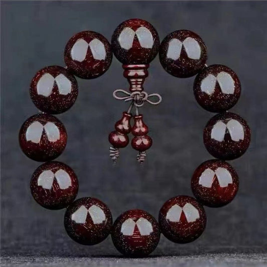 Gold Star Red Sandalwood Comparable To Indian Pterocarpus Bracelet
