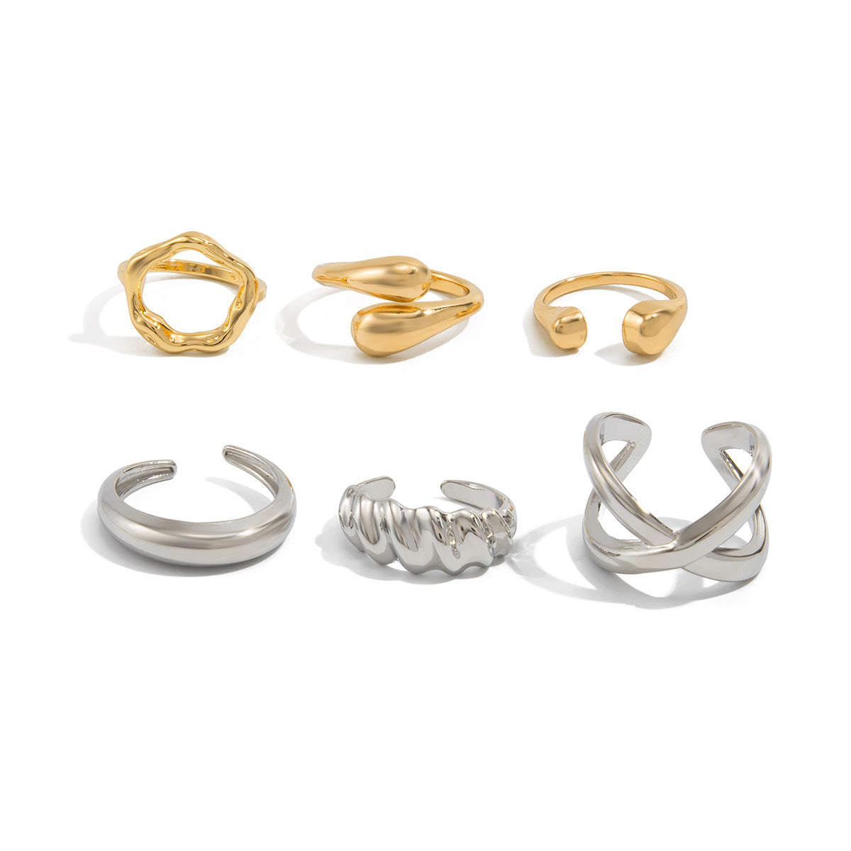 Glossy Simple Female French Small Round Daily Opening Ring