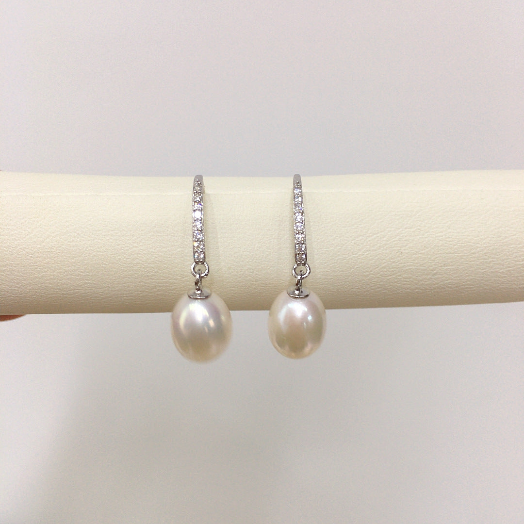 Natural Fresh Water Pearl Female Sterling Sier Ear Hook