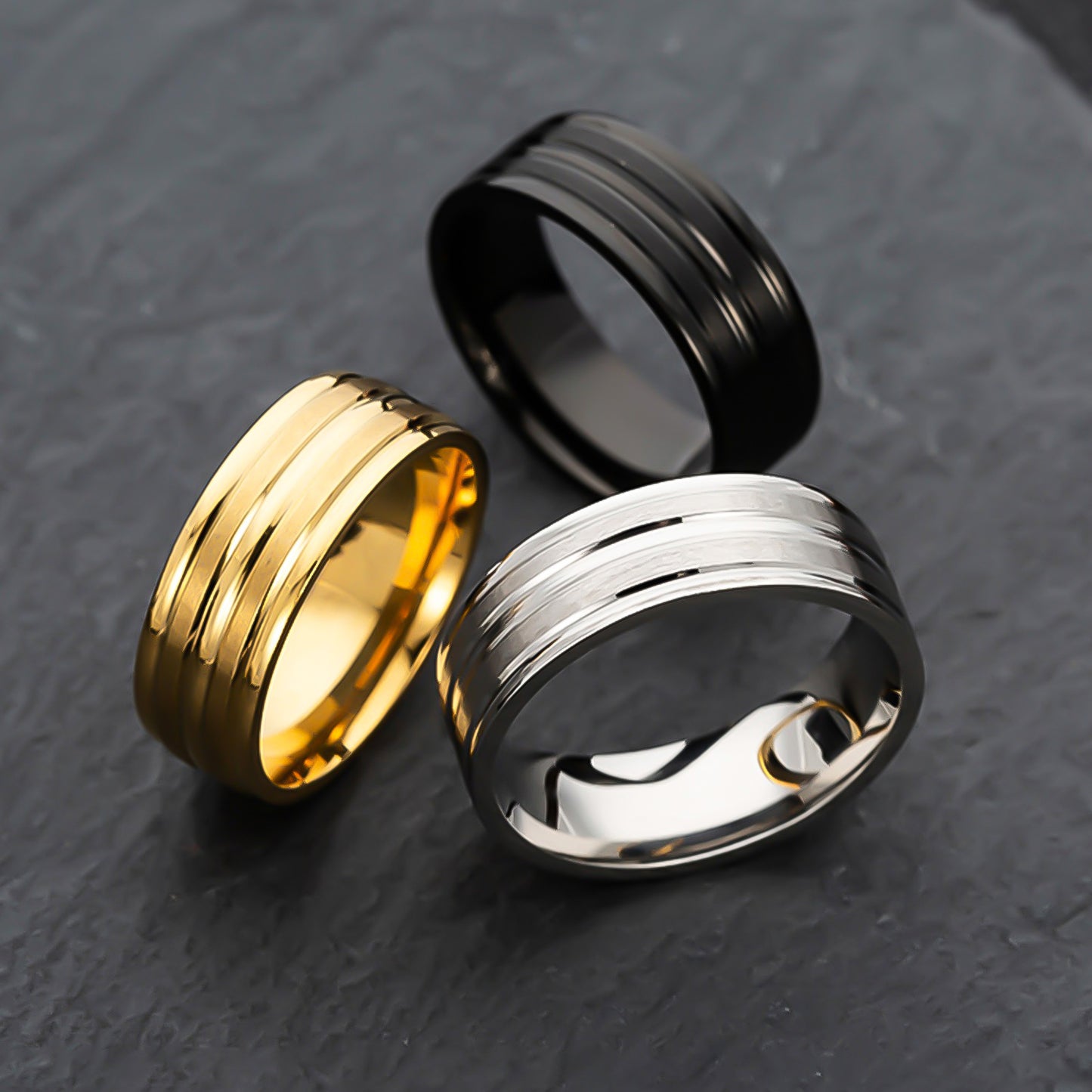 Comfortable Men's Steel Frosted Simple Fashion Rings