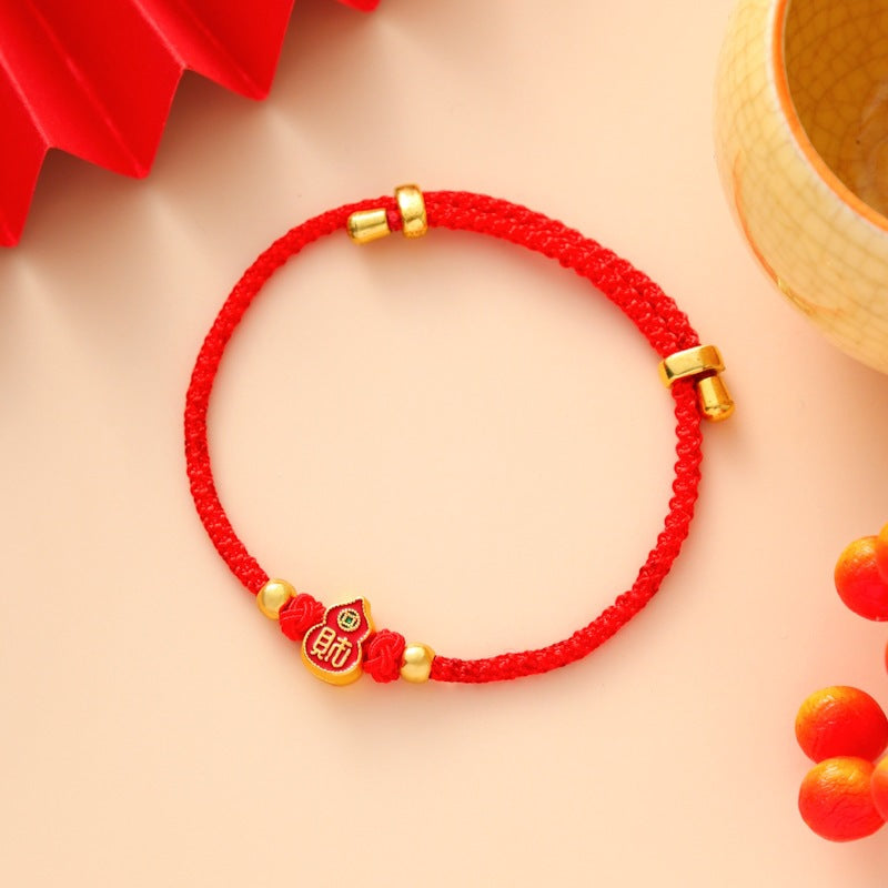 Children's Colorful Braided Rope Wrist String Safe Red Bracelet