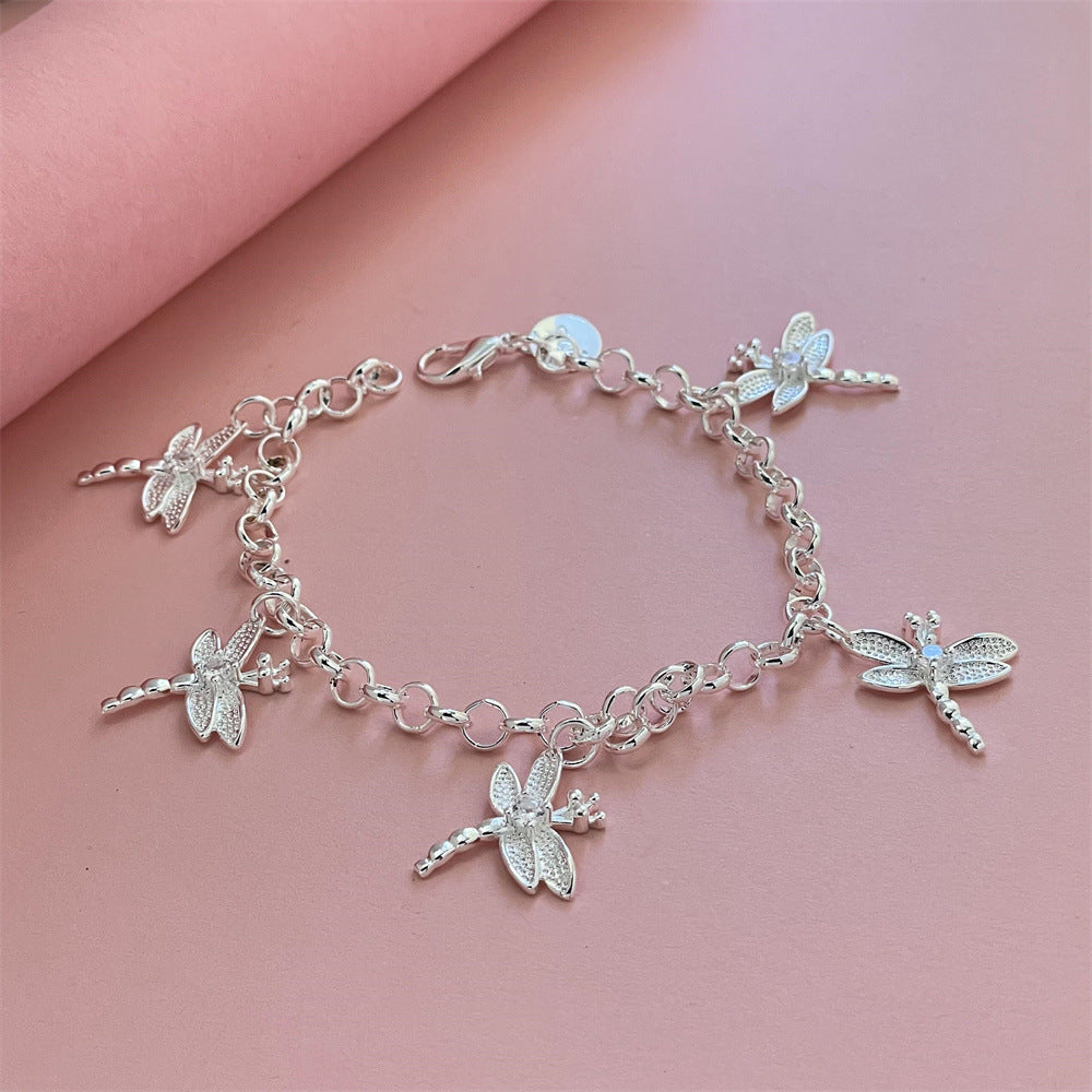 Comfortable Innovative Sier-plated Five Dragonfly Popular Bracelet
