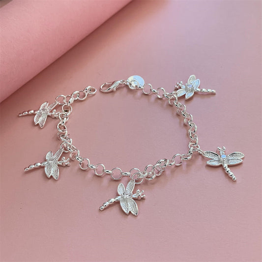 Comfortable Innovative Sier-plated Five Dragonfly Popular Bracelet