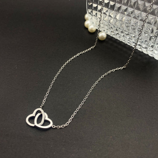 Women's Heart-to-heart Love Double Clavicle Chain Light Luxury Necklace