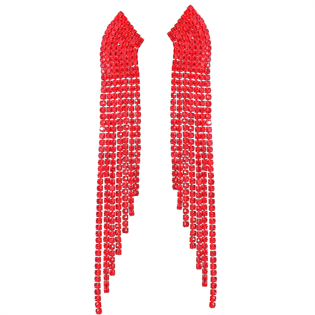 Women's Super Flash Rhinestone Long Fringe High-grade Earrings