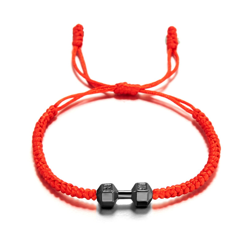 Women's Fashion Big Dumbbell Woven Couple Hand Bracelets