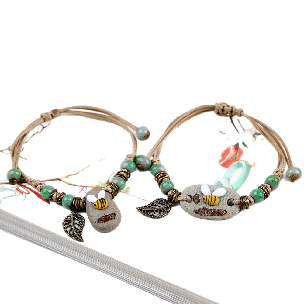 Chinese Bee Carrying Strap Hand-woven National Bracelet