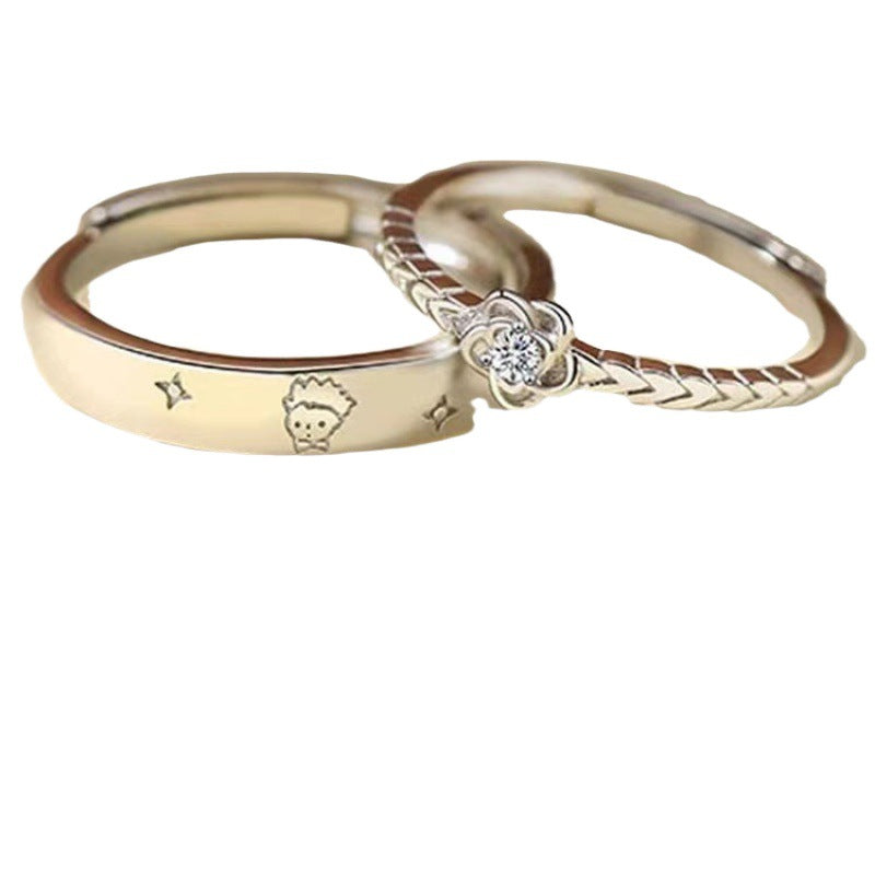 Women's & Men's Prince Rose Couple Cute Fashion High Sense Simple One Ring