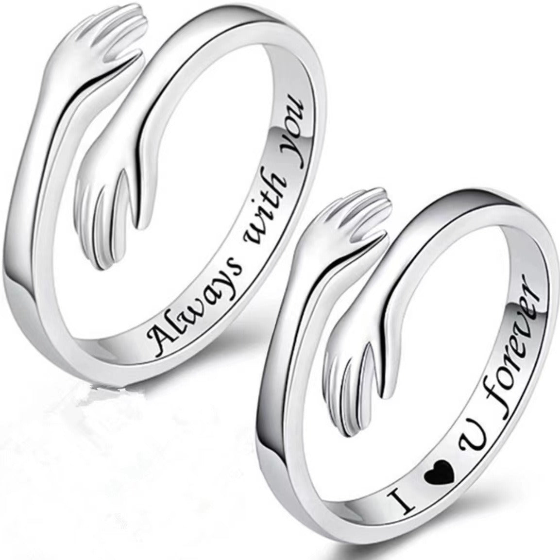 Women's Sterling Sier Hug For Simple Fashion Rings