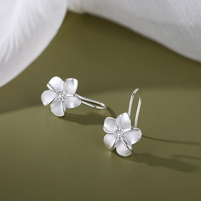 Flower High-grade Personality Inlaid Flowers Ear Earrings