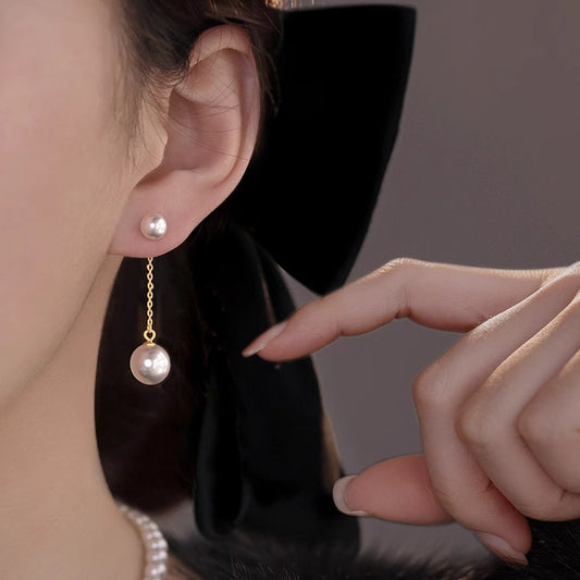 Women's Sterling Sier Pearl Tassel Light Luxury Earrings