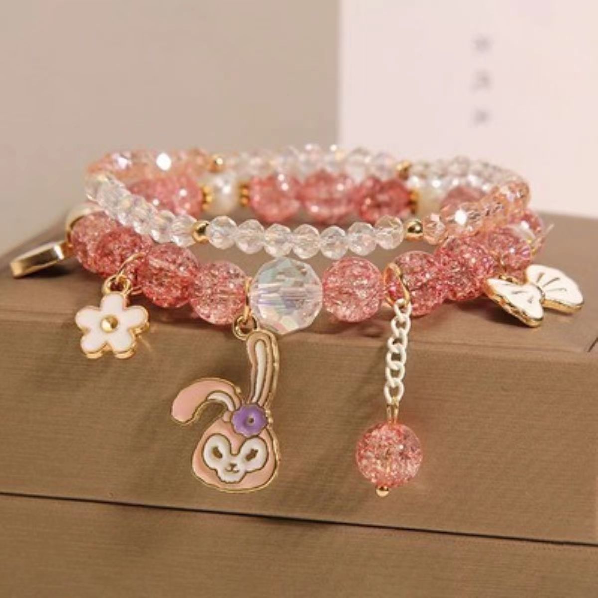 Women's Pearl Korean Super Cute Cartoon Beaded Bracelets