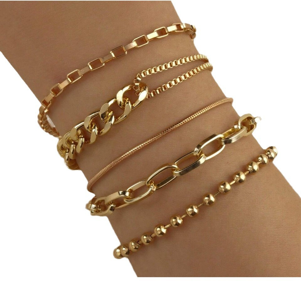 Multiple Mix Match Combination Metal Chain Bracelets