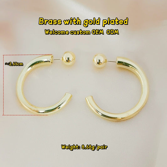 High Sense Large Fashionable Simple Eardrop Earrings