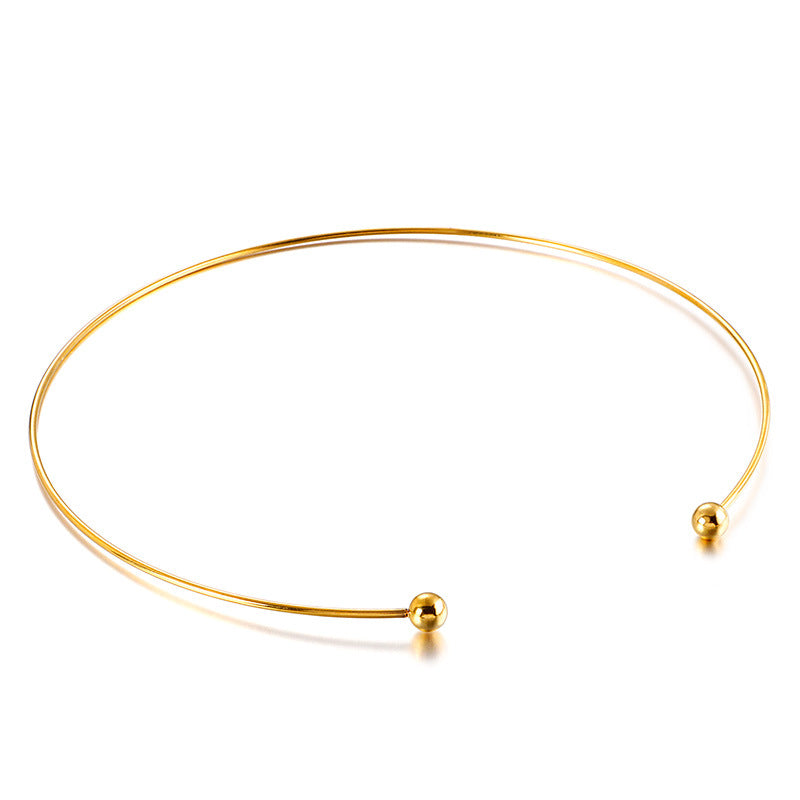 Women's Shaped Titanium Steel Simple Stylish Opening Collar