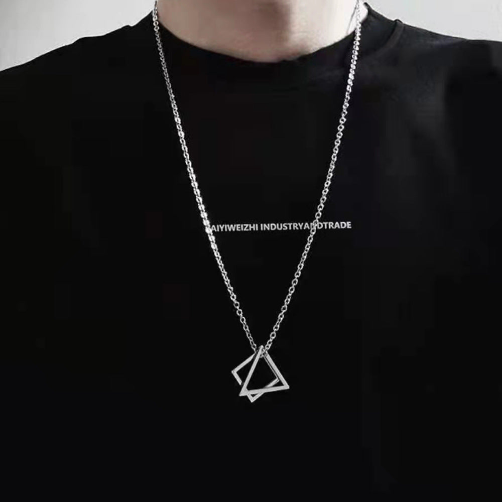 Women's & Men's Sweater Geometric Triangle Chain High-grade Suit Couple Necklace