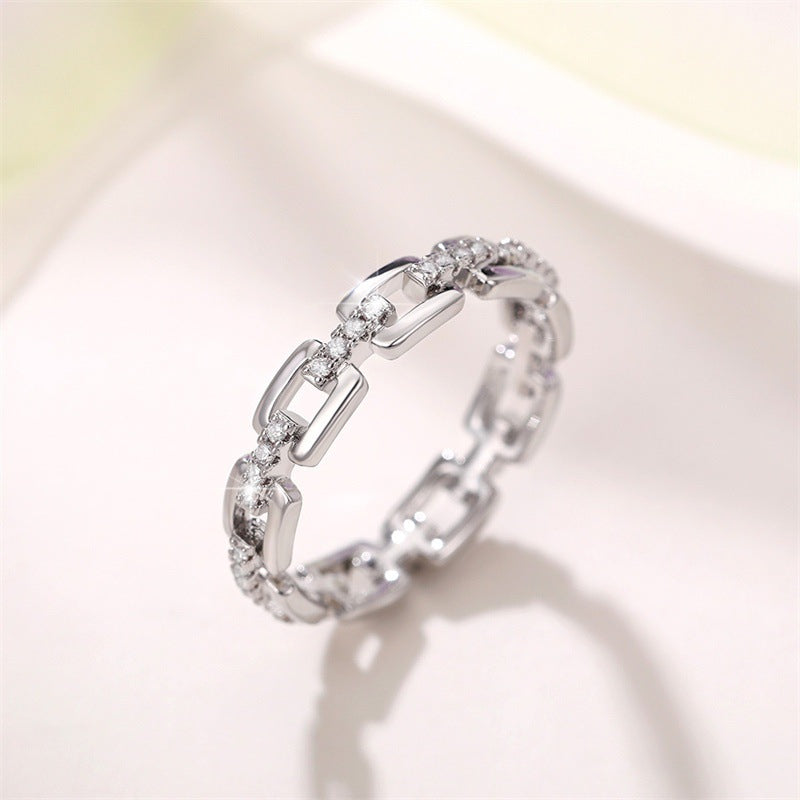 Zircon Diamond White Gold Plated Personality Rings