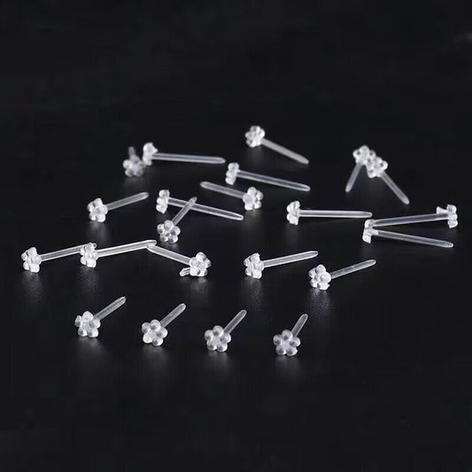 Stick Female Transparent Auricular Needle No Need Earrings