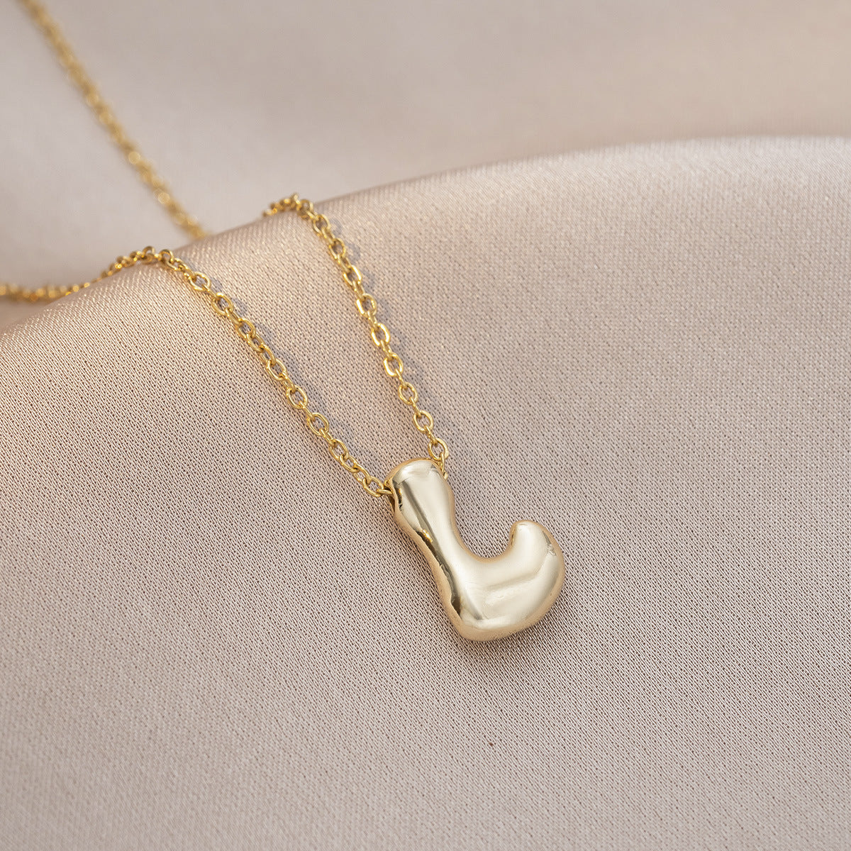 Female Glossy Balloon Bubble Cute Chubby English Letters Temperament Clavicle Necklace
