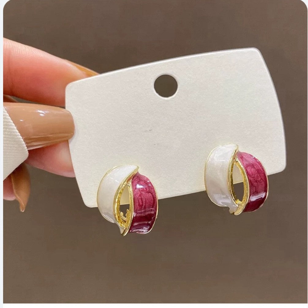 Women's Style Unique Ear For Niche Temperament Red Earrings