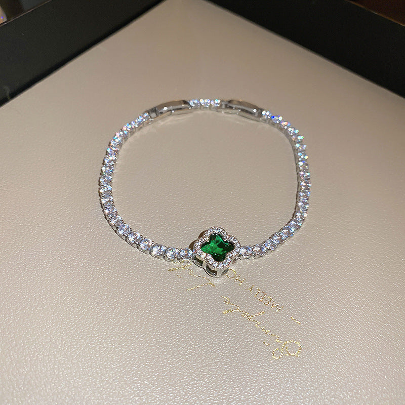 Women's Korean Geometric Round Zircon Light Luxury High-grade Stylish Simple Bracelets