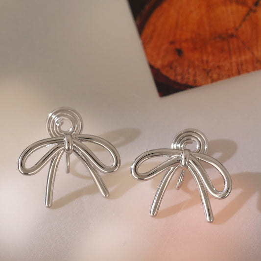 Style Sweet Bowknot Ear Clip Petite Earrings