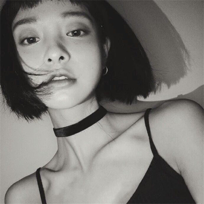 Women's Black Sexy Neckband Clavicle Chain Fashion Personality Street Collar