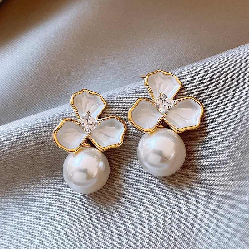 Pearl Flower Tassel Niche Temperament Atmosphere Affordable Earrings