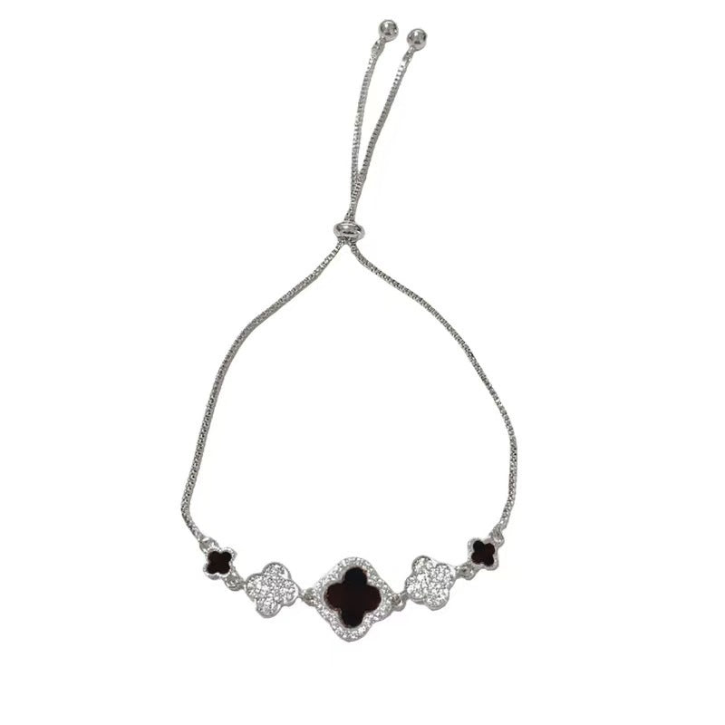 Simple Design Zircon Four-leaf Flower Light Luxury High-grade Bracelets