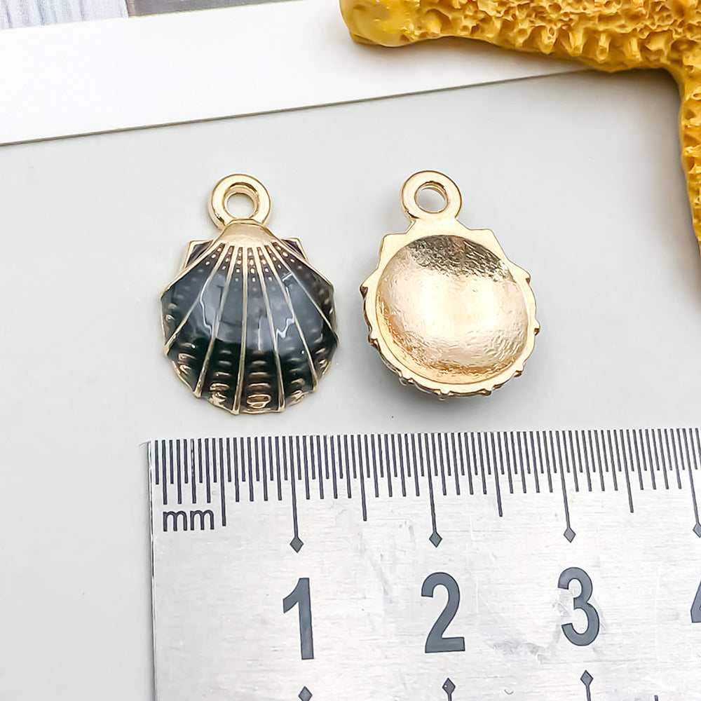 Colorful Oil Alloy Simulation Marine Conch Pendants