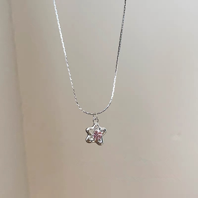 Pink Diamond Little Starfish Female Summer Light Luxury High-grade Five-pointed Necklace