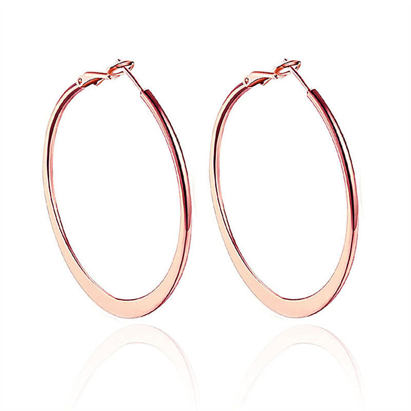 Compressed Round High Profile Large Simple Earrings