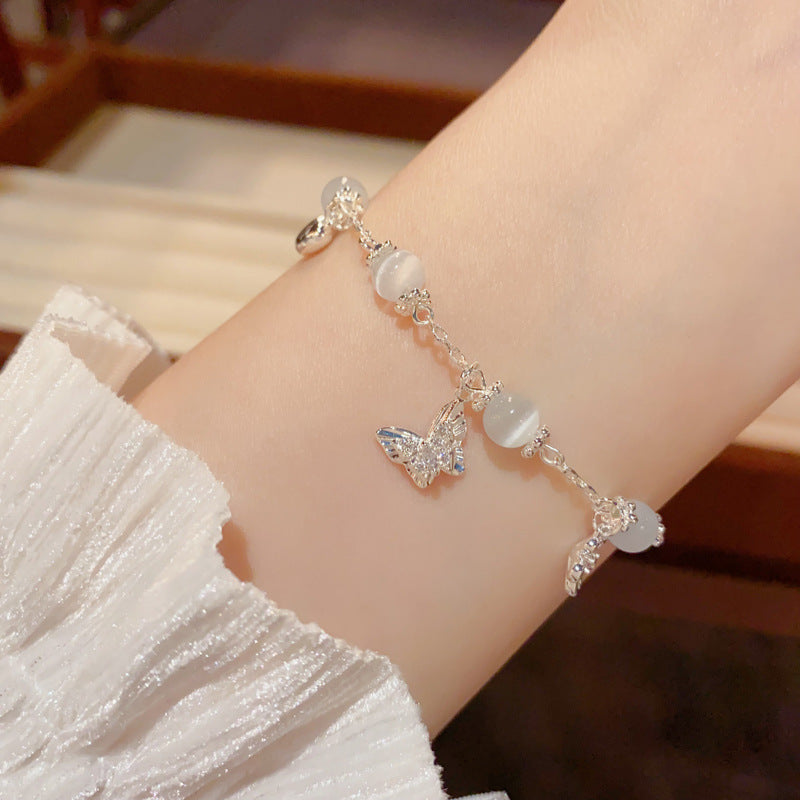 Summer Exquisite Stylish Sweet Butterfly Opal Temperament Entry Lux Bracelet