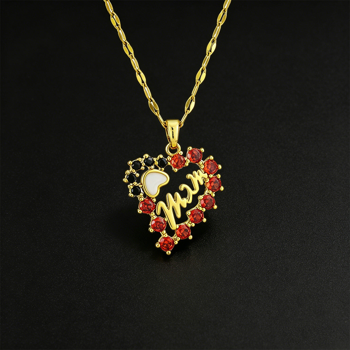 Fashion Elegant Rose Flower Love Heart Mother's Day Gift For Necklace