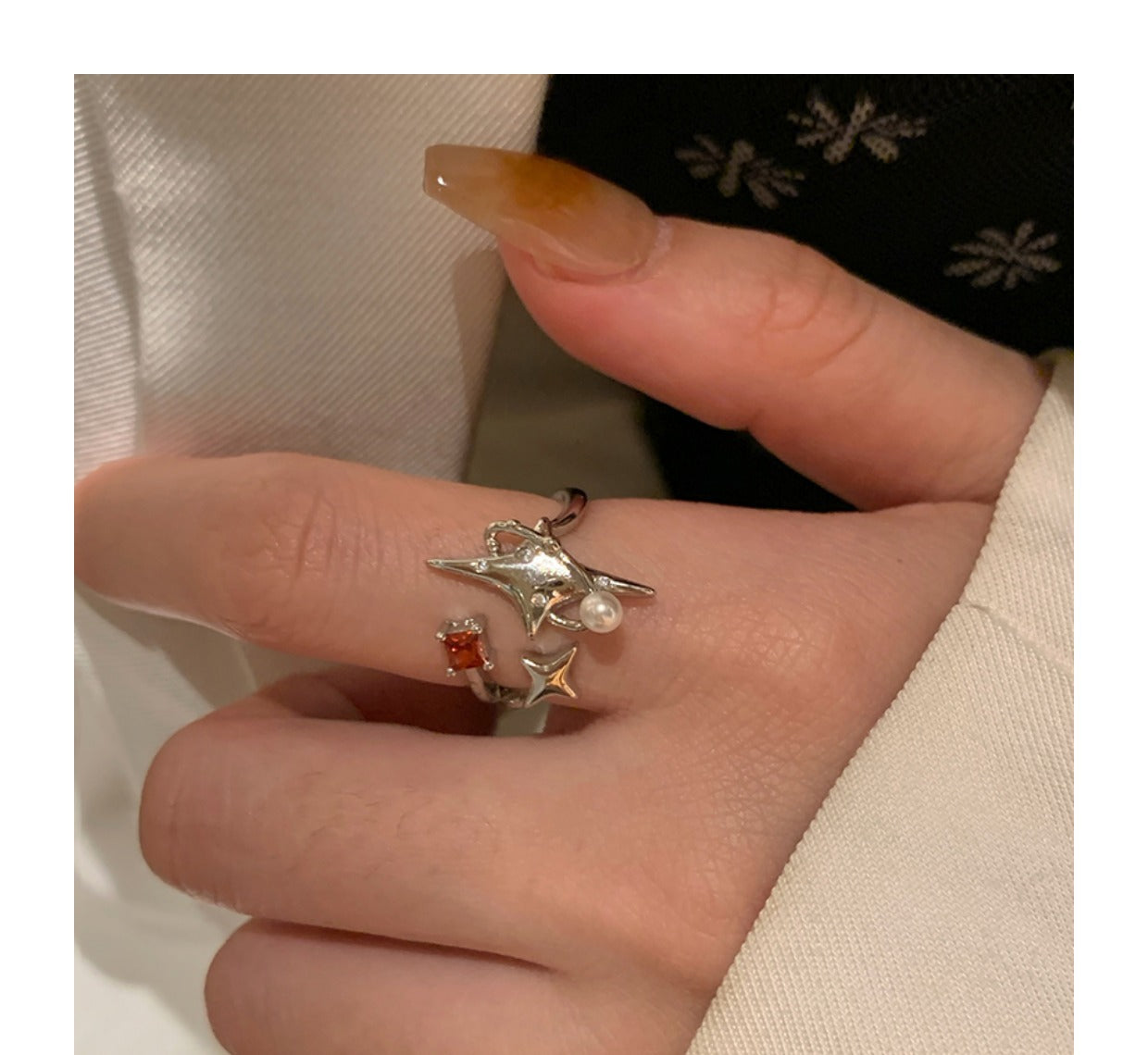 Universe Asterism Female Light Luxury Minority Design High-grade Rings