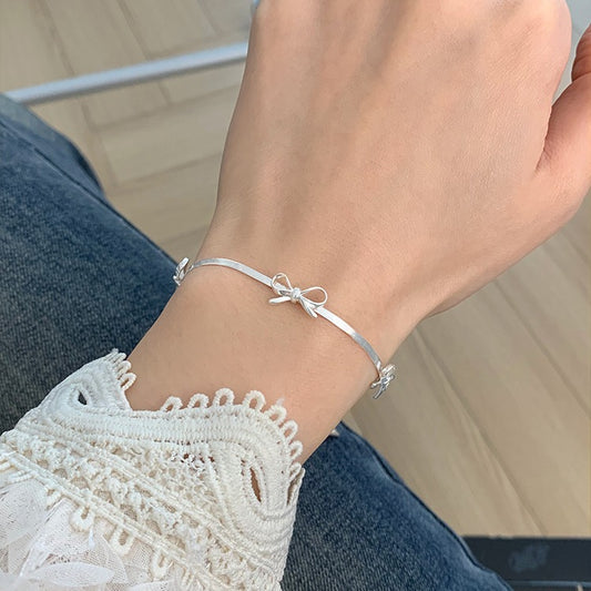 French Style Temperament Bow Snake Bones Chain Necklaces