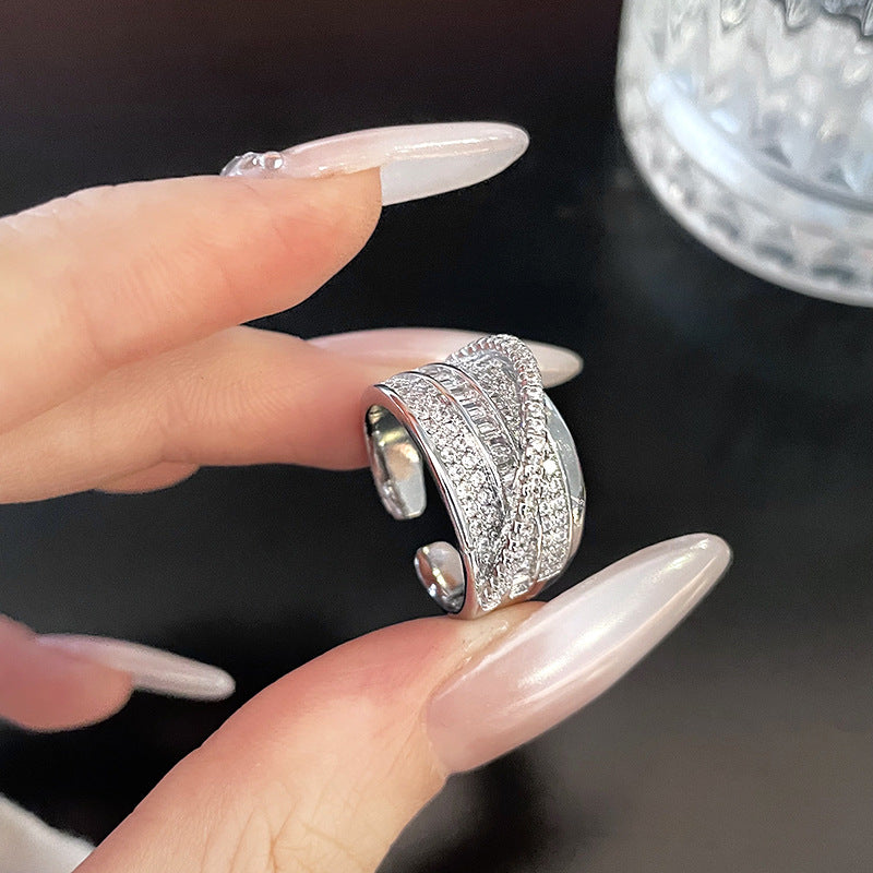 Women's Eyes Butterfly Full Rhinestone Zircon Cold Style Rings