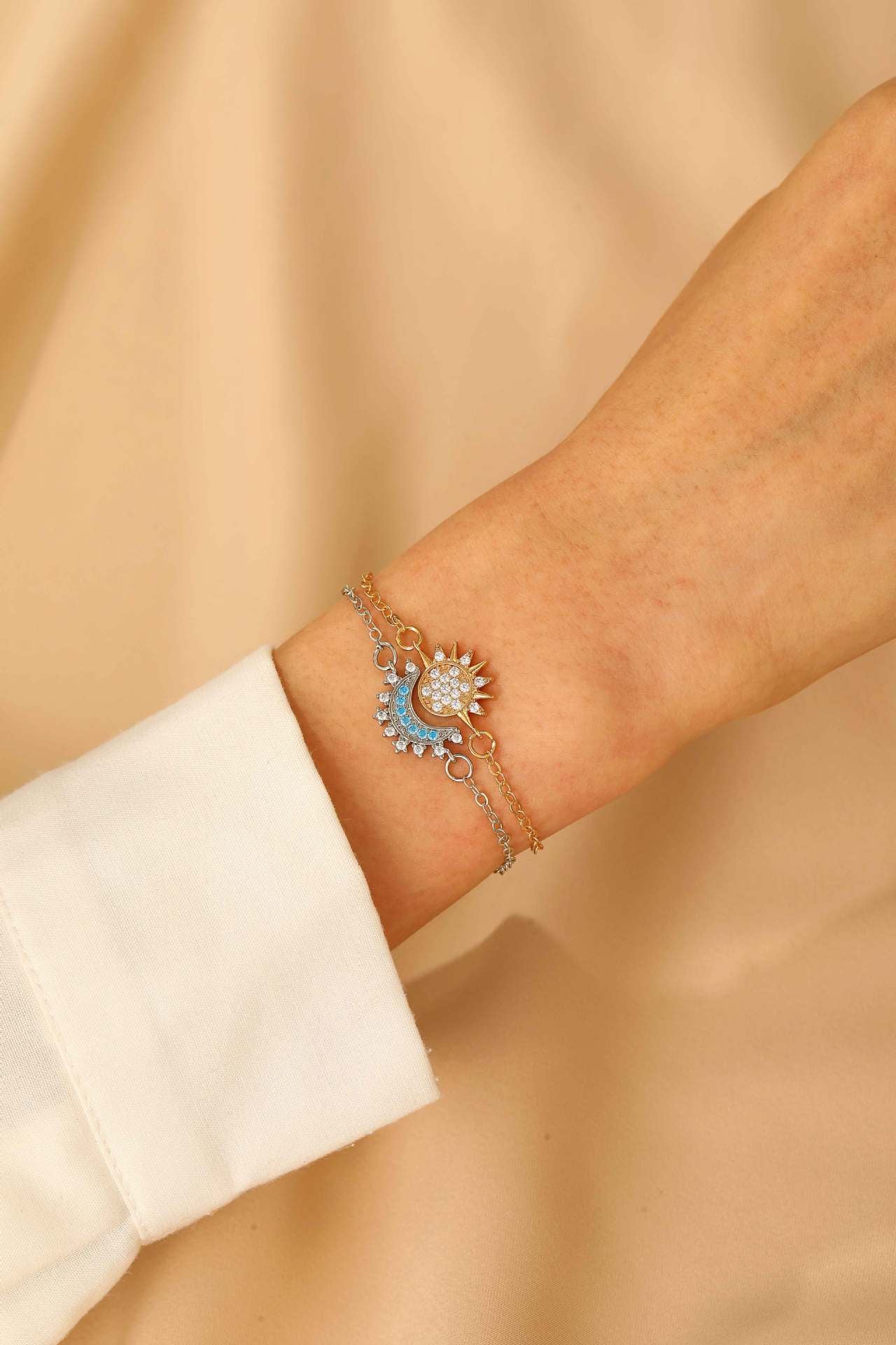 Elegant Charming Diamond Sun Moon Female Rings