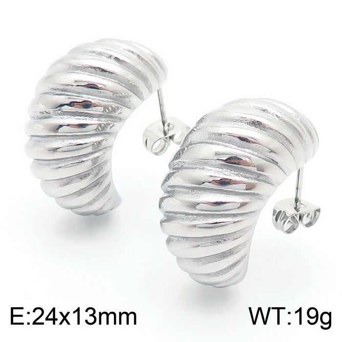 Design Chubby Water Drop Fashion Stainless Earrings