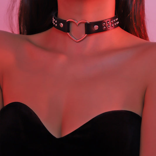 Punk Simple Leather Fashion Casual Love Leg Neckband Rings