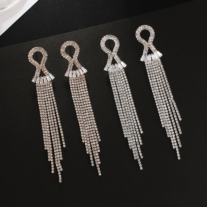 Full Diamond Simple Elegant Stage Performance Stud Earrings