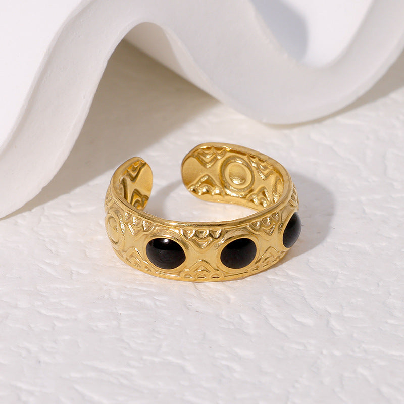 Women's Mouth Gold-plated Index Finger Light Luxury High-grade Stainless Rings