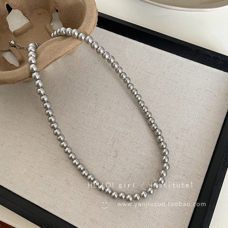 Women's Lux Round White Pearl High Sense Temperament Wild Fashion Necklaces