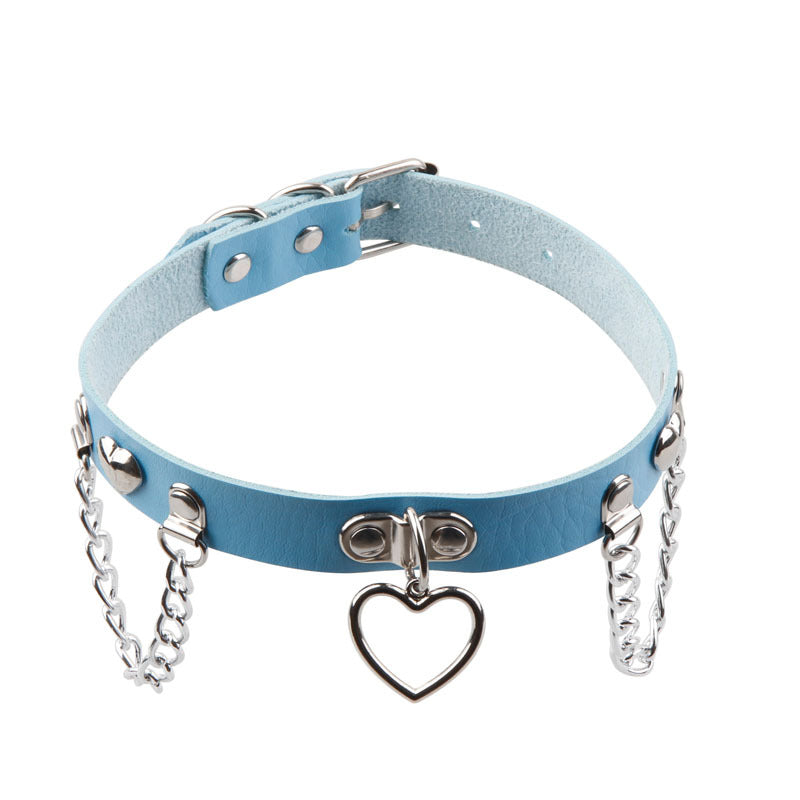 Wang Punk Chain Love Heart Fashion Street Shooting Collar