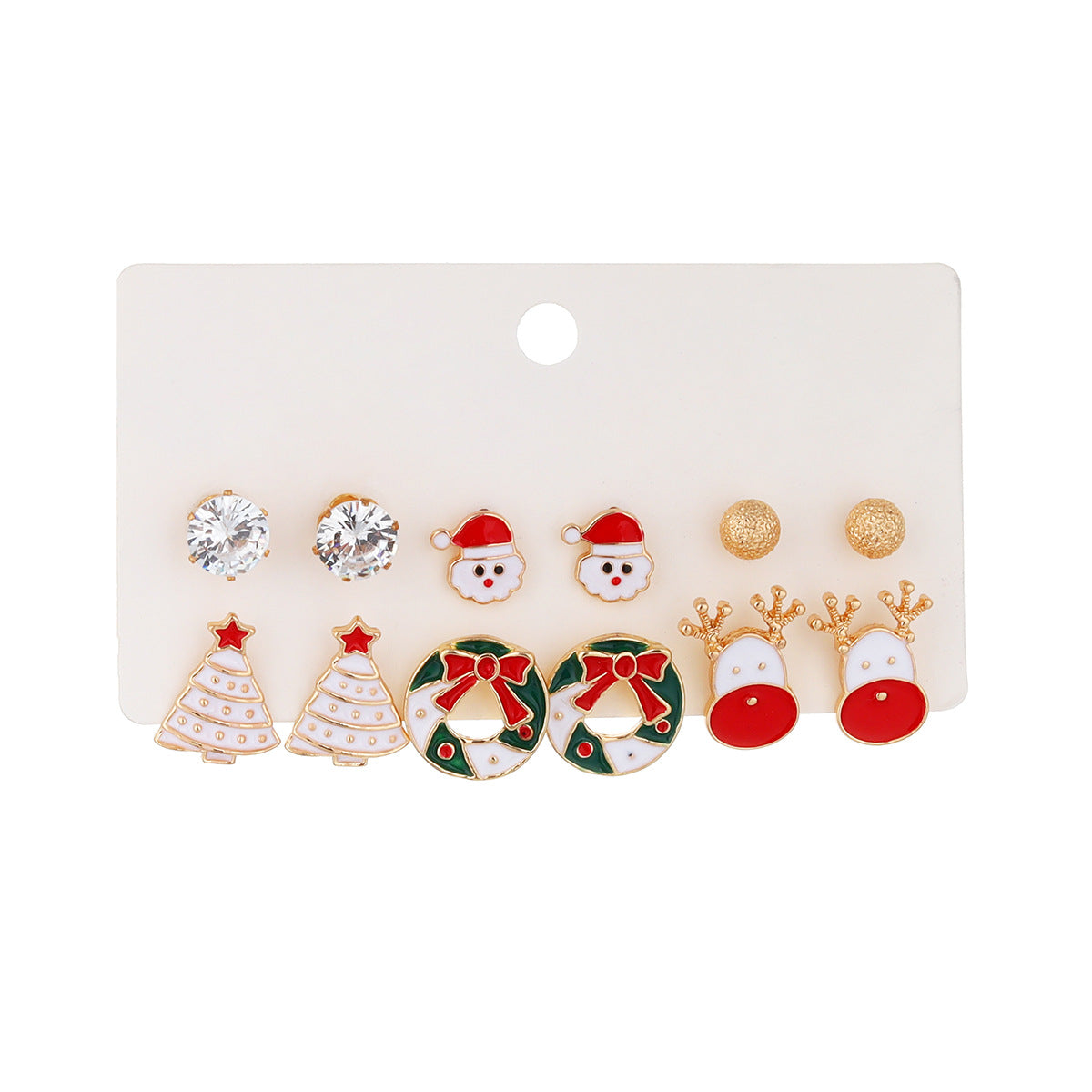 Christmas Snowflake Tree Santa Claus Fluffy Earrings