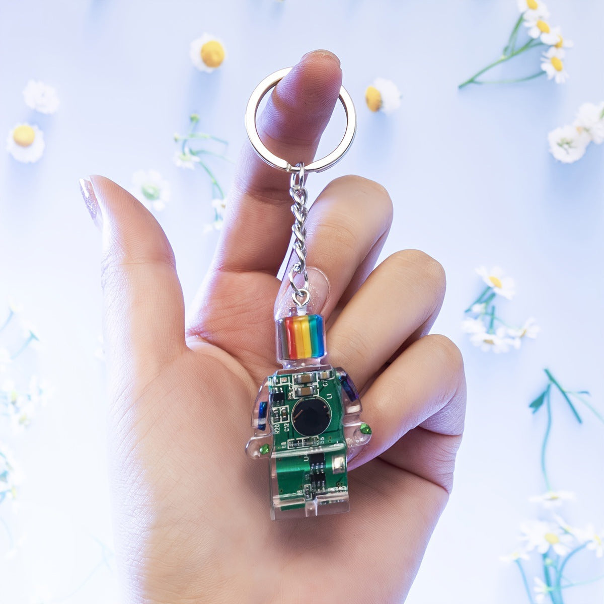 Hop Punk Small Robot Rainbow Multicolor Jewelry Accessories