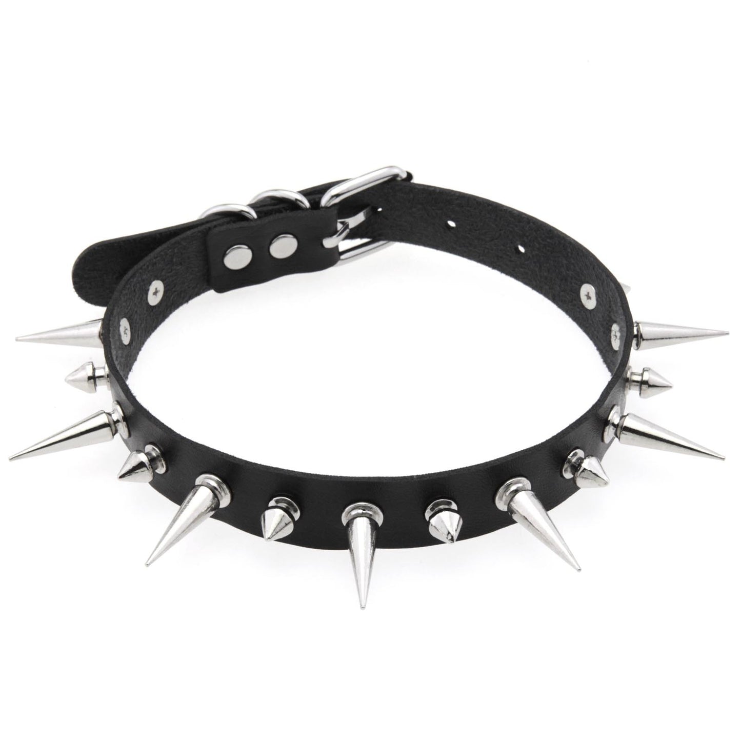 Style Punk Leather Nail Neckband Clavicle Necklaces
