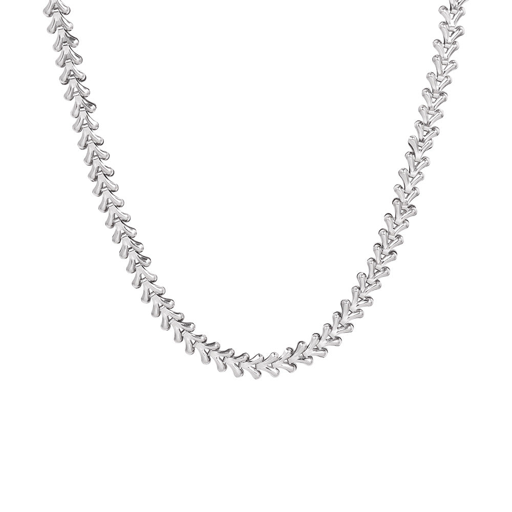 Fashion Personalized Leaf Collarbone Titanium Steel Jewelry Set