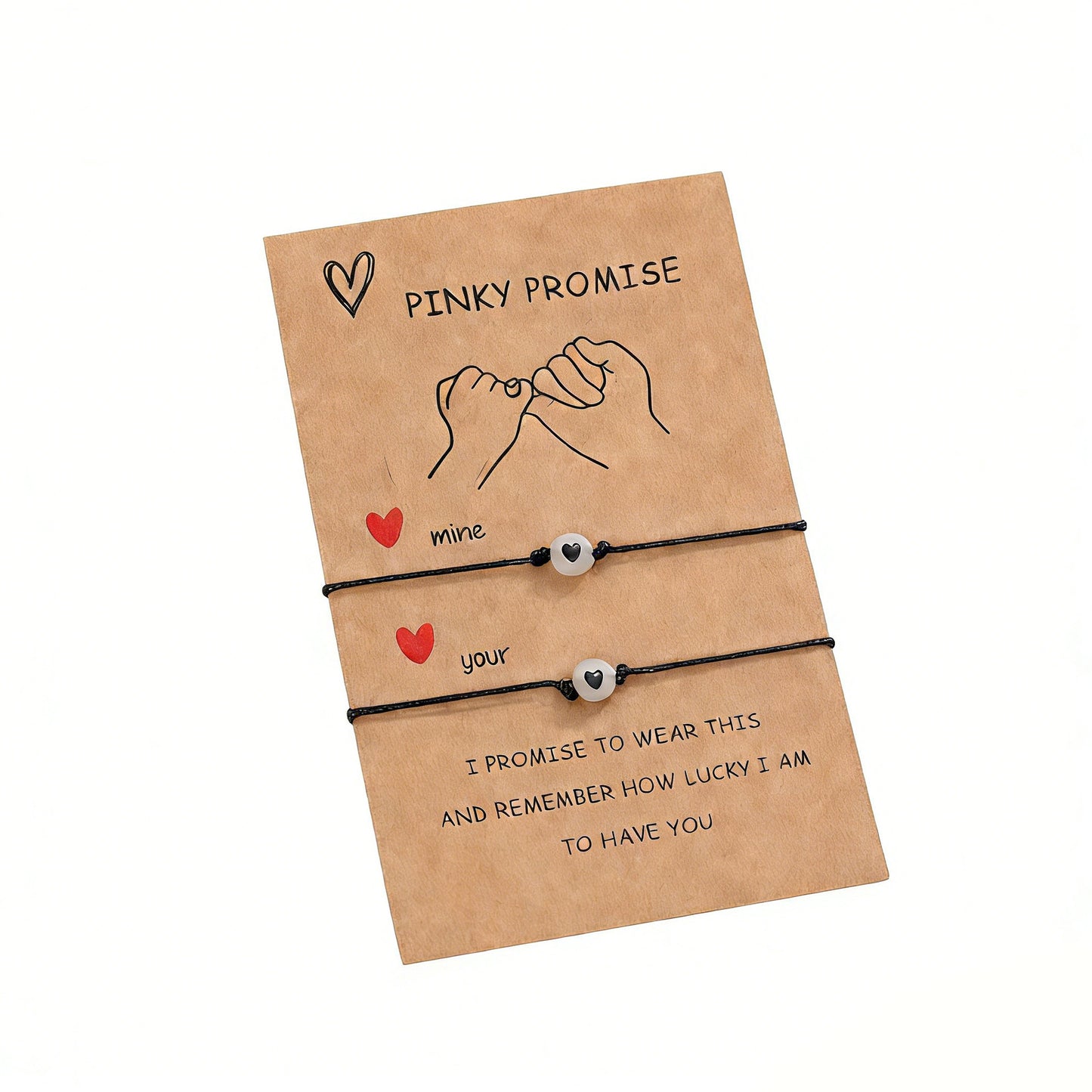 Lucky Beads Friendship Couple Drag Hook Card Adjustable Carrying Bracelet